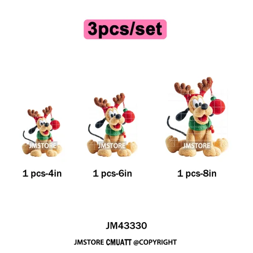 Latch Hook Faux Yarn Cartoon Movie Friends Merry Christmas Iron on Washable DTF Transfers Stickers Ready to Press for Textiles