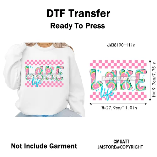 Hello Summer Lake Junkie Beach Vibes Last Day Of School Iron on DTF Thermal Transfer Stickers Ready to Press for T-shirt Bags