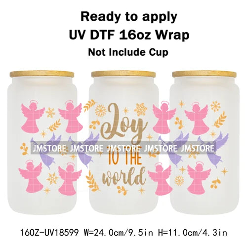Ghost Santa Christmas Gingerbread Xmas UV DTF Stickers Ready To Apply Cup Wrap Custom Labels DIY Craft For Libbey Glass Can Mugs