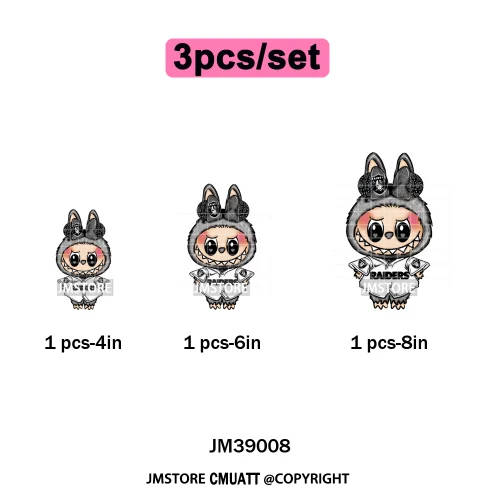 Colorful Monster Keychain Doll Character Designs Iron on DTF Washable Heat Transfers Stickers Ready to Press for T-shrits Bags