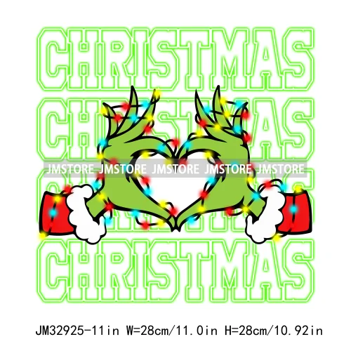 Feeling Extra Today Cartoon Green Christmas Blue Animal Merry And Bright Iron On DTF Transfer Sticker Ready To Press For Hoodies