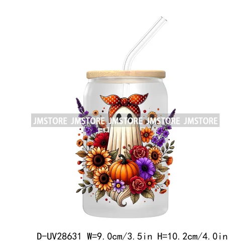 Happy Fall Autumn Pumpkins Season UV DTF Transfer Stickers Decals For Libbey Cold Cups Mugs Tumbler Waterproof Labels Boho Ghost