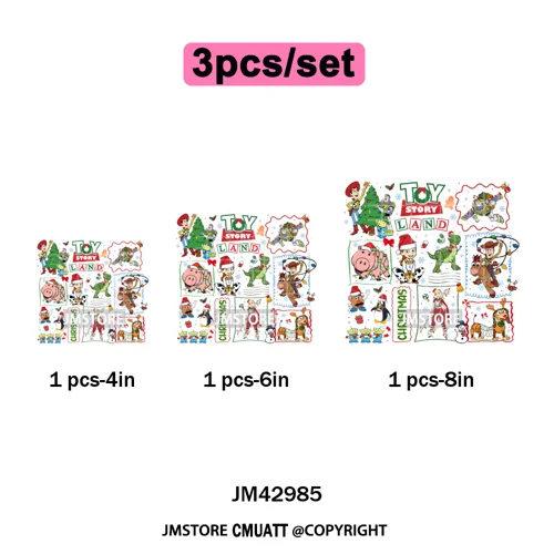 Very Merry Christmas Party Cartoon Princess Kids Friends Winter Gifts Iron on DTF Transfers Stickers Ready to Press for Textiles