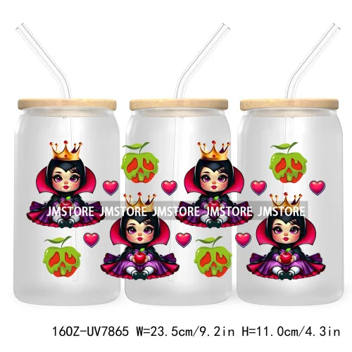 Cute Baby Princess Queen 16OZ UV Cup Wrap DTF Transfer Stickers For Libbey Glass Can Cups Tumbler Waterproof Labels Best Friends