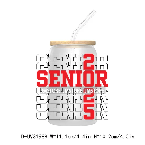 Class Of 2025 Graduation High School Senior UV DTF Transfer Stickers Decals For Libbey Cold Cups Mugs Tumbler Waterproof Labels