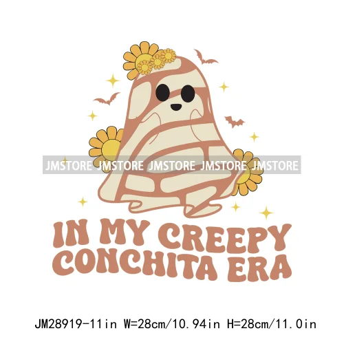 Cute Aqui Espantan Mexican Ghost Creepy Conchita Era Conchas And Cucuys Iron On DTF Transfer Stickers Ready To Press For Hoodies