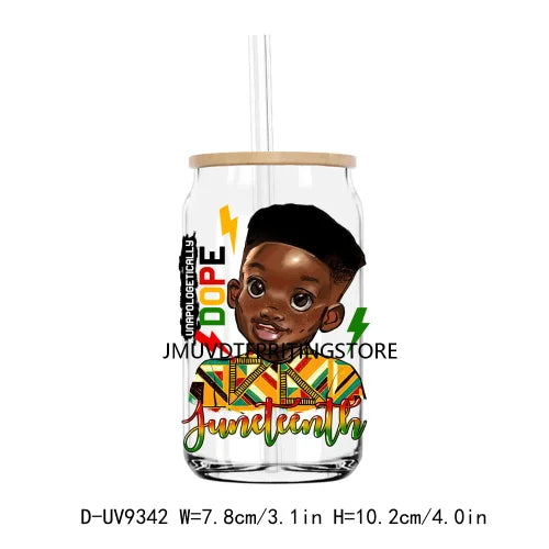 We Are Black History Afro Girl Boy UV DTF Transfer Sticker Decal For Libbey Cold Cups Mug Tumbler Waterproof DIY Logo Juneteenth