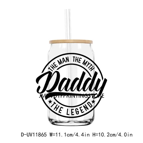 Father's Day UV DTF Transfers Stickers Decals For Libbey Cold Cups Mugs Tumbler Waterproof DIY Logo Cool Grandpa Papa Dad Gift