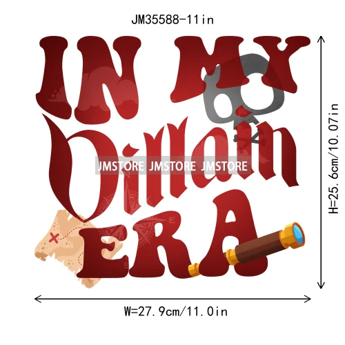 Colorful In My Era Wicked Cartoon Princess Evil Queen Washable Iron on DTF Transfers Stickers Diy Ready to Press for Sweatshirts