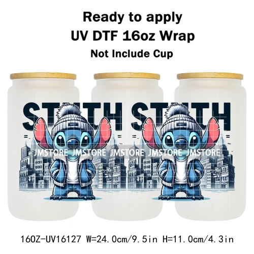 Trendy Movie Cartoon Character Bow 16OZ UV DTF Cup Wrap Ready To Apply Waterproof Transfer Sticker For Libbey Glass Can Tumbler