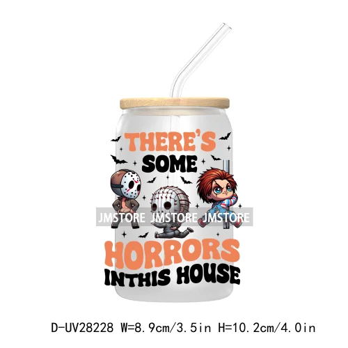 There's Some Horrors In This House UV DTF Transfer Stickers Decals For Libbey Cold Cups Mugs Tumbler Labels Halloween Killers