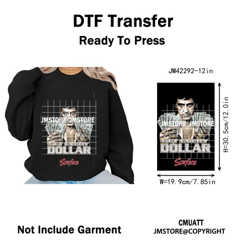 Cool Halftone Horror Killer Characters Scary Halloween Vibes Iron on DTF Washable Transfers Stickers Ready to Press for Clothes