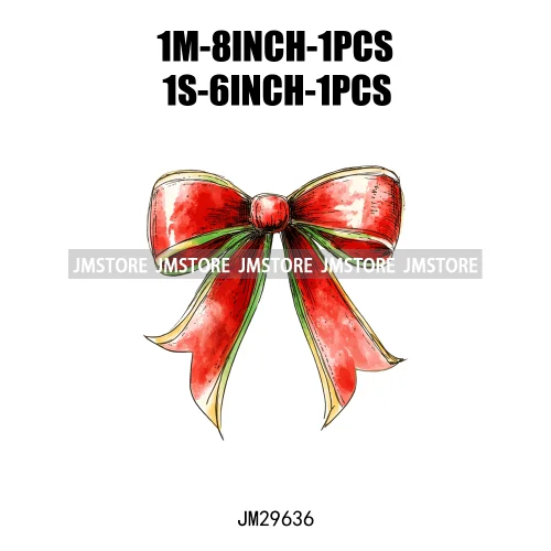 Gingerbread Reindeer Red Coquette Bow Girly Christmas Vibes Iron On DTF Transfers Stickers Ready To Press For Sweatshirt Bags