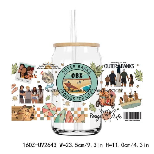 Country Music Books And Guitar 16OZ UV DTF Cup Wrap Transfers Stickers Custom Labels DIY Waterproof Logo For Libbey Glass Can