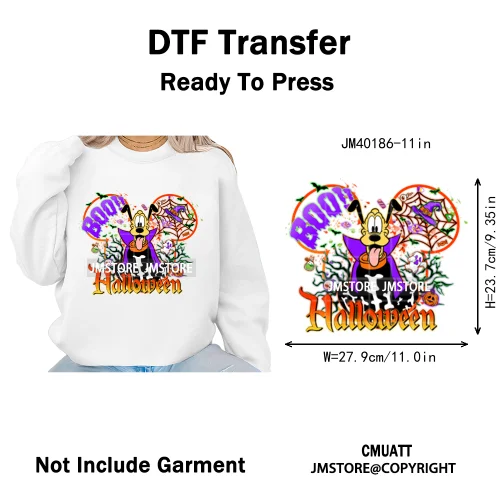 Cartoon Witches Princess Skull Animal Kids Love Characters Halloween Iron on DTF Transfers Stickers Ready to Press for T-shirts