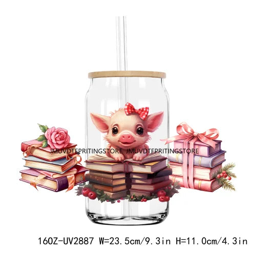 Winter Woodland Animals 16OZ UV DTF Cup Wrap Transfer Stickers Custom Labels DIY Waterproof Logo For Libbey Glass Can Snow Vibes