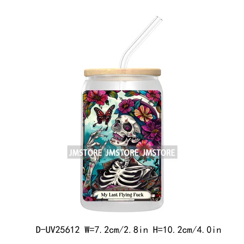 The Crafter Tarot Card UV DTF Transfer Stickers Decals For Libbey Cold Cups Mugs Tumbler Custom Logo Labels Sarcastic Skeleton