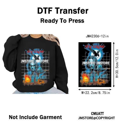 Funny Halftone Movie Series Killer Halloween Spooky Season Iron on DTF Washable Transfers Stickers Ready to Press for T-shirts