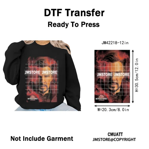 Cool Halftone Horror Killer Characters Scary Halloween Vibes Iron on DTF Washable Transfers Stickers Ready to Press for Clothes