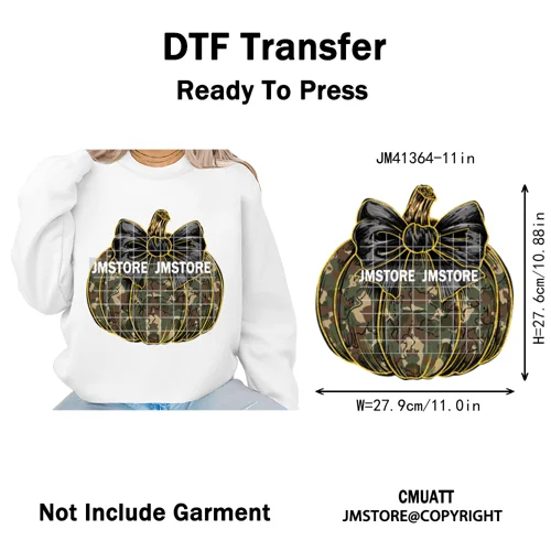 Preppy Coquette Halloween Floral Fall Pumpkin Spooky Season Iron on Washable DTF Transfers Stickers Ready to Press for Clothing