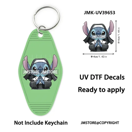 Horror Cartoon Halloween Pumpkin UV DTF Motel Keychain Decals Ready To Ship Durable Transfer Stickers Prints For Hotel Keychain