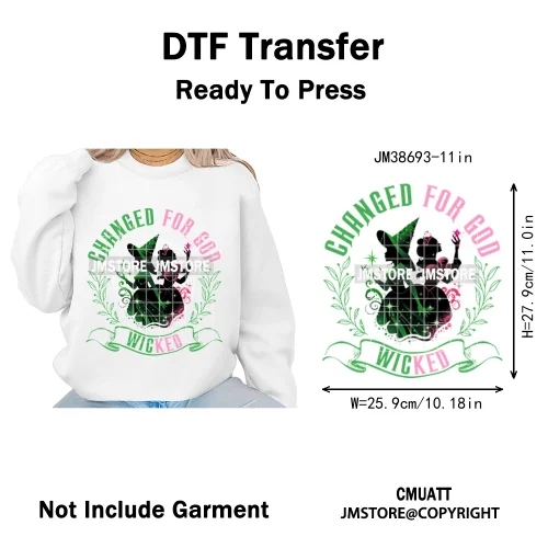 In My Witch Era Pink Goes With Green Coquette Bow Magic Broom Iron on DTF Washable Transfers Stickers Ready to Press for Textile