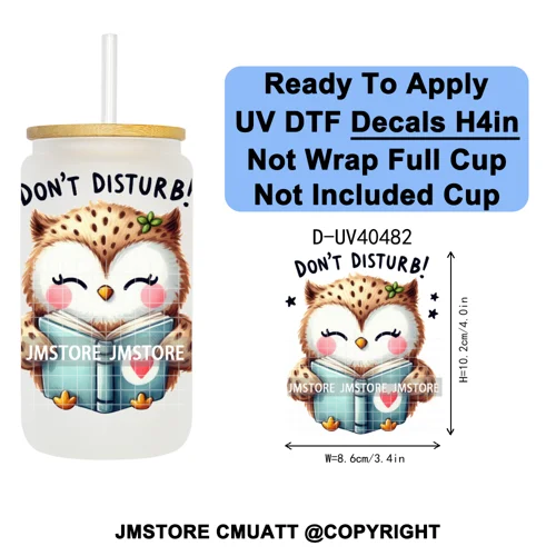 Funny Animal Quotes Sarcastic Dogs UV DTF Transfer Stickers Decals Ready To Apply Waterproof For 16OZ Libbey Glass Can Tumbler