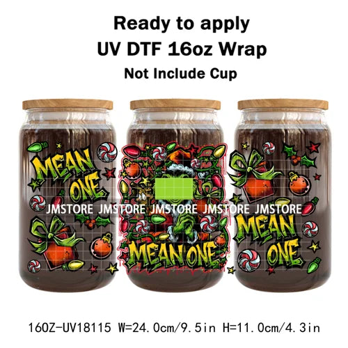 Christmas Cartoon Holiday Movie Friends UV DTF Cup Wrap Ready To Apply Transfer Stickers 16OZ Tumbler Wraps For Libbey Glass Can