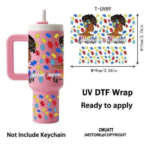 Black Mom Queen Afro African Custom UV DTF Stickers Print Tumbler Wraps Ready to Transfer Waterproof For Mini Tumbler Keychain