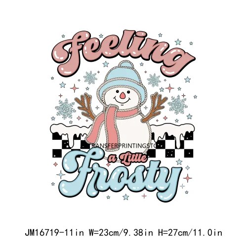 Iron On Joy Love Hope Christmas Santa Thermal Designs DTF Christmas Tree Mama Santa Claus Cookies Transfers Sticker For Clothes