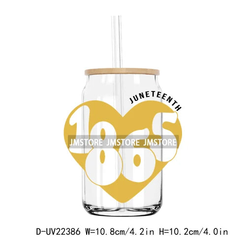 Stepping Into Juneteenth Black History Month UV DTF Transfer Stickers Decal For Libbey Cold Cup Mug Tumbler Waterproof DIY Craft