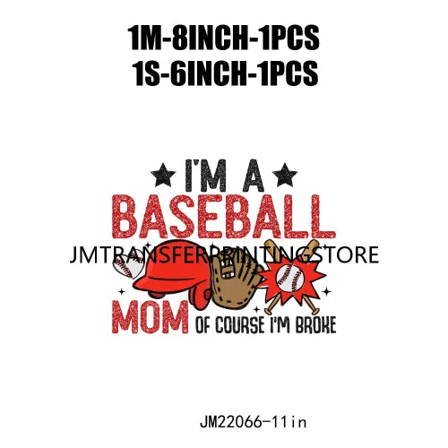 New Baseball Softball T-Ball Mama Sport Season Patches Logos That's My Boy DTF Transfer Stickers Ready To Press For Hoodies