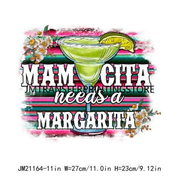 Viva Mexico Cinco De Drinko Logos Mama Cita Cowhide Western Spicy Taco Bout Party Iron On DTF Transfer Stickers For Sweatshirt