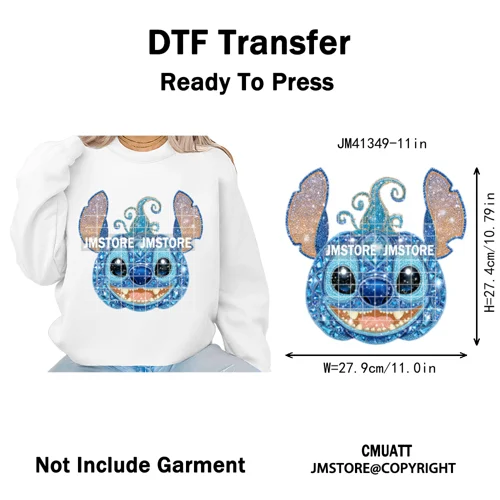 Cartoon Friends Character Faux Glitter Coquette Pumpkin Girly Halloween Iron on DTF Transfer Stickers Heat Press for Hoodies Bag