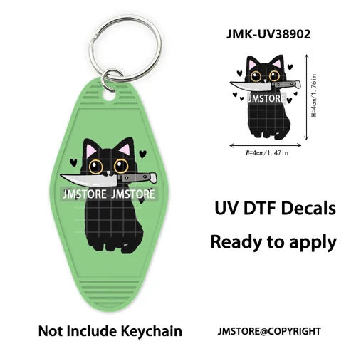 Reading Book Animals Mental Health UV DTF Motel Keychain Wraps Ready To Apply Waterproof High Quality Hotel Keychain Decals