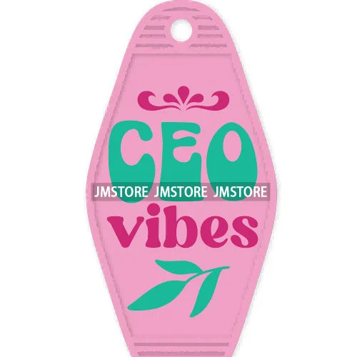 Wife Mom CEO Funny Quotes High Quality WaterProof UV DTF Sticker For Motel Hotel Keychain Small Business Mama