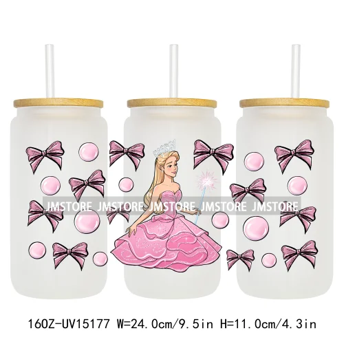 Cartoon Princess Coquette Mermaid 16OZ UV DTF Cup Wraps Ready To Apply Waterproof Transfer Stickers For Libbey Glass Can Tumbler