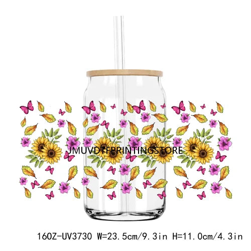 Mexico States Culture UV DTF Sticker For 16OZ Libbey Glass Cup Can Mexican Flag Country Wrap Transfer Sticker Custom DIY Logo