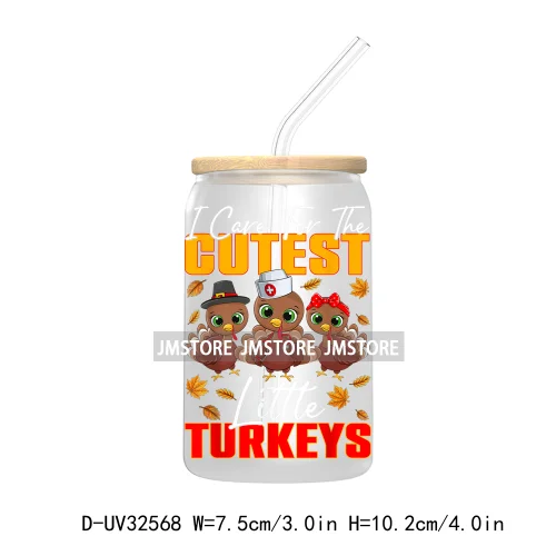 Labor And Delivery Thanksgiving Turkeys Pumpkin Season UV Sticker Decal For Libbey Cold Cups Mug Tumbler Transfer Stickers Nurse