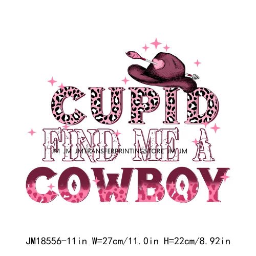 Pink Love Howdy Honey Valentine's Day Printing Designs Iron On Western Cowgirl Boat Hat DTF Transfers Stickers For T-Shirts Bag