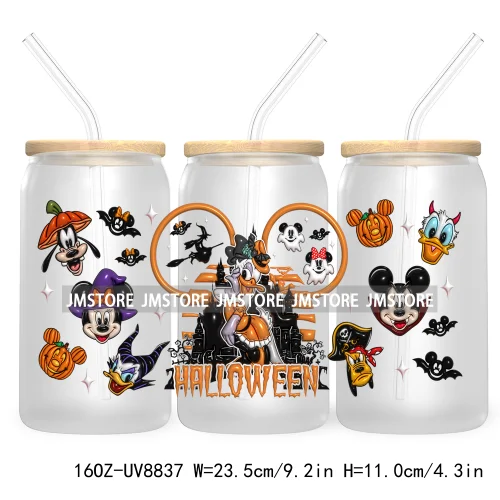 3D Horror Halloween UV DTF Sticker For 16OZ Libbey Glass Cup Can Wrap Transfer Stickers Custom Label DIY Logo Cartoon Blue Koala