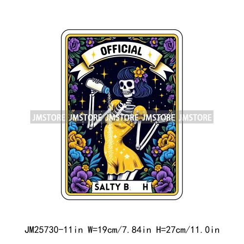 Mystic Witch Audacity Cereal Killer Skeleton Thermal Logos Tarot Card DTF Iron On Transfers Stickers Ready To Press For Hoodies