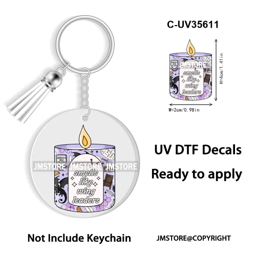 Spicy Books Positive Quotes Romance Book Club WaterProof Logo Ready To Apply UV DTF Stickers For Round Circle Keychain Keyring