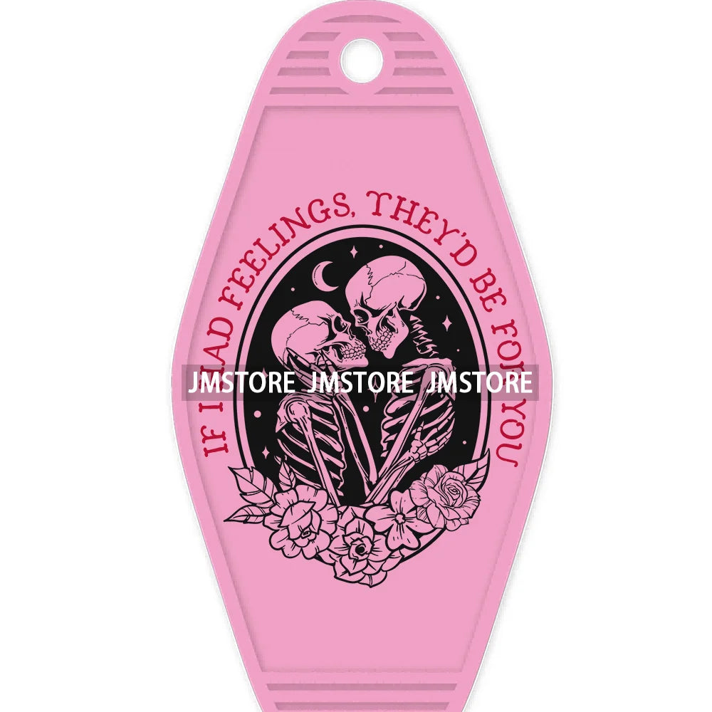 Loved To Death Skeleton Rose High Quality WaterProof UV DTF Stickers For Motel Hotel Keychain Blanks XOXO Valentines Day