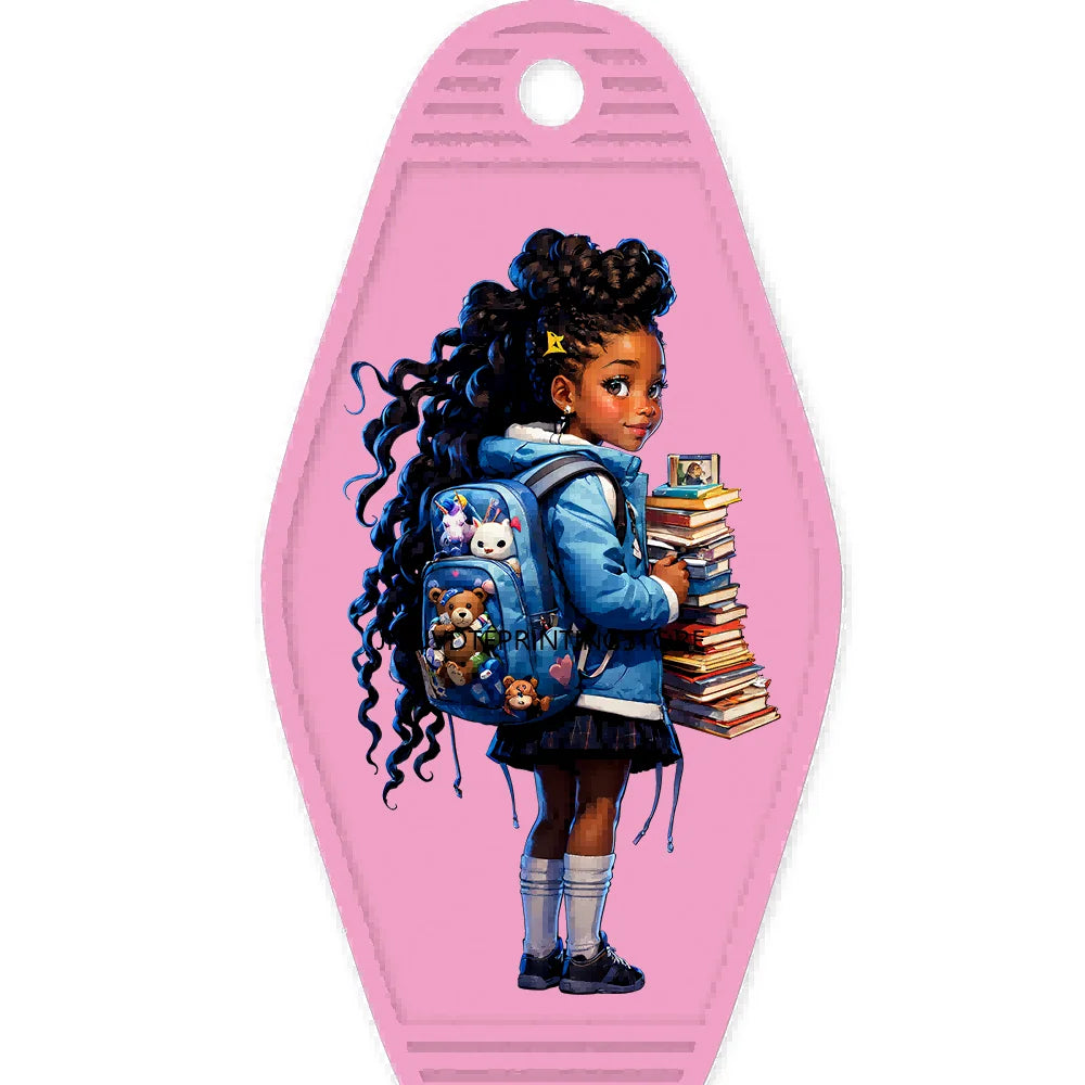 Cute Basketball Girl Players High Quality WaterProof UV DTF Sticker For Motel Hotel Keychain Cheerleading Girls