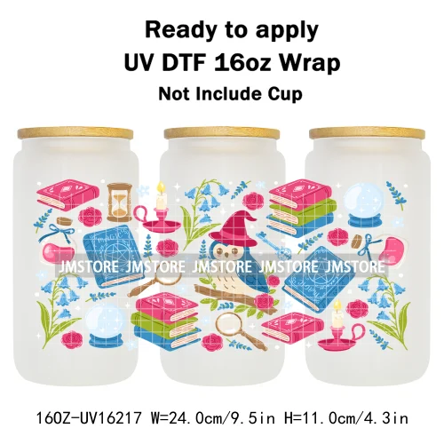 Books Coffee Coquette Fruits Girly 16OZ UV DTF Cup Wrap Ready To Apply Waterproof Transfer Stickers For Libbey Glass Can Tumbler