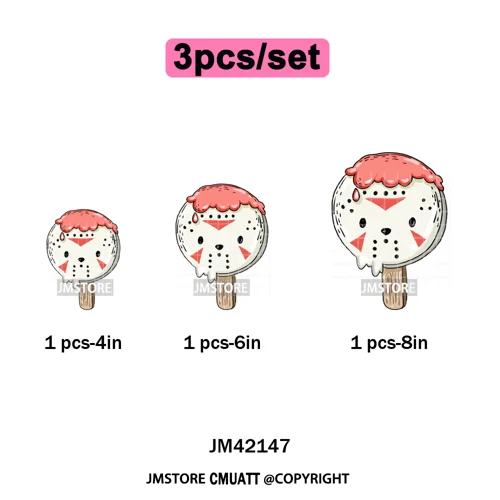 Sweet Christmas Popsicles Spooky Halloween Ice Cream Iron on DTF Washable Transfers Stickers Ready to Press for Clothing Bags