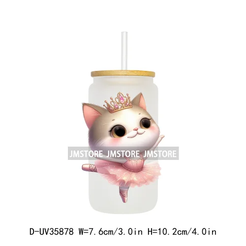 Dancing Cats Kittens Queen UV Sticker Decals For Libbey Cold Cups Mugs Tumbler Transfer Stickers Waterproof High Quality Labels