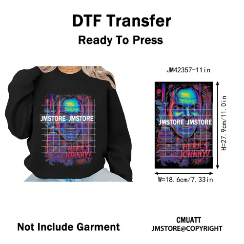 Retro Scary Horror Movie Halloween Costumes Spooky Season Iron on DTF Washable Transfers Stickers Ready to Press for Clothes Bag