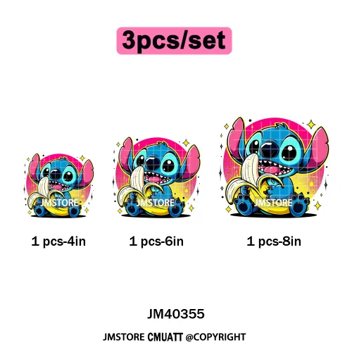 Trendy Cartoon Animal Characters Lover Cold Peel Logos Iron on DTF Washable Transfers Stickers Ready to Press for Hoodies Bags